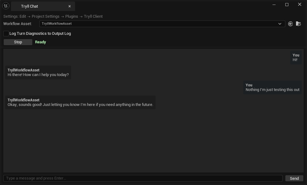 Tryll Chat Window in Unreal